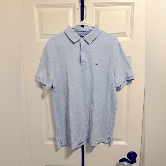 Men’s Large Tommy Hilfiger Polo Light Baby Blue - Picture 1 of 2